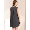image:imageAllegra K Women Sleeveless Denim Chambray Button Up Shirtdress with PocketWashed Black