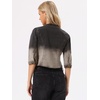 image:imageAllegra K Womens Denim Cardigan 34 Sleeve Collarless Jean JacketsBlack Gray