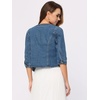 image:imageAllegra K Womens Denim Cardigan 34 Sleeve Collarless Jean JacketsBlue