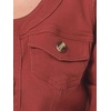 image:imageAllegra K Womens Denim Cardigan 34 Sleeve Collarless Jean JacketsBrick Red