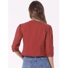 image:imageAllegra K Womens Denim Cardigan 34 Sleeve Collarless Jean JacketsBrick Red