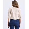 image:imageAllegra K Womens Denim Cardigan 34 Sleeve Collarless Jean JacketsCream