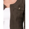 image:imageAllegra K Womens Denim Cardigan 34 Sleeve Collarless Jean JacketsDark Brown
