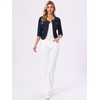 image:imageAllegra K Womens Denim Cardigan 34 Sleeve Collarless Jean JacketsDenim Blue