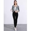 image:imageAllegra K Womens Denim Cardigan 34 Sleeve Collarless Jean JacketsGray