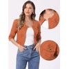 image:imageAllegra K Womens Denim Cardigan 34 Sleeve Collarless Jean JacketsOrange