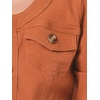 image:imageAllegra K Womens Denim Cardigan 34 Sleeve Collarless Jean JacketsOrange
