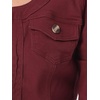 image:imageAllegra K Womens Denim Cardigan 34 Sleeve Collarless Jean JacketsPurple Red