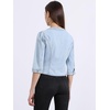 image:imageAllegra K Womens Denim Cardigan 34 Sleeve Collarless Jean JacketsSky Blue