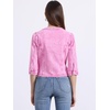 image:imageAllegra K Womens Denim Cardigan 34 Sleeve Collarless Jean JacketsWashed Pink