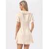 image:imageAllegra K Womens Gingham Dress Ruffled Short Sleeve Peter Pan Collar Cute Checkered Mini DressesApricot