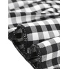 image:imageAllegra K Womens Gingham Dress Ruffled Short Sleeve Peter Pan Collar Cute Checkered Mini DressesBlack White
