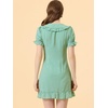 image:imageAllegra K Womens Gingham Dress Ruffled Short Sleeve Peter Pan Collar Cute Checkered Mini DressesBlue Yellow