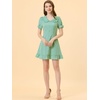 image:imageAllegra K Womens Gingham Dress Ruffled Short Sleeve Peter Pan Collar Cute Checkered Mini DressesBlue Yellow