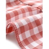 image:imageAllegra K Womens Gingham Dress Ruffled Short Sleeve Peter Pan Collar Cute Checkered Mini DressesDark Pink
