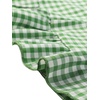 image:imageAllegra K Womens Gingham Dress Ruffled Short Sleeve Peter Pan Collar Cute Checkered Mini DressesGreen White