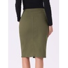 image:imageAllegra K Womens Jean Skirts Split High Waisted Stretchy Denim Pencil SkirtArmy Green