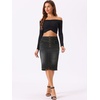 image:imageAllegra K Womens Jean Skirts Split High Waisted Stretchy Denim Pencil SkirtBlack