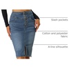 image:imageAllegra K Womens Jean Skirts Split High Waisted Stretchy Denim Pencil SkirtBlue