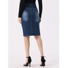 image:imageAllegra K Womens Jean Skirts Split High Waisted Stretchy Denim Pencil SkirtDark Blue