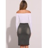 image:imageAllegra K Womens Jean Skirts Split High Waisted Stretchy Denim Pencil SkirtDark Grey