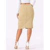 image:imageAllegra K Womens Jean Skirts Split High Waisted Stretchy Denim Pencil SkirtLight Khaki