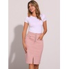 image:imageAllegra K Womens Jean Skirts Split High Waisted Stretchy Denim Pencil SkirtPink