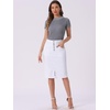 image:imageAllegra K Womens Jean Skirts Split High Waisted Stretchy Denim Pencil SkirtWhite