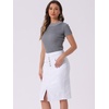 image:imageAllegra K Womens Jean Skirts Split High Waisted Stretchy Denim Pencil SkirtWhite