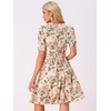 image:imageAllegra K Womens Vintage Peter Pan Collar Flowy Midi Floral DressBeige Pink