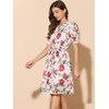 image:imageAllegra K Womens Vintage Peter Pan Collar Flowy Midi Floral DressBeige Red