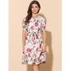 image:imageAllegra K Womens Vintage Peter Pan Collar Flowy Midi Floral DressBeige Red