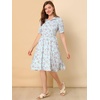 image:imageAllegra K Womens Vintage Peter Pan Collar Flowy Midi Floral DressBlue