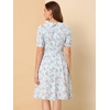 image:imageAllegra K Womens Vintage Peter Pan Collar Flowy Midi Floral DressBlue