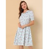 image:imageAllegra K Womens Vintage Peter Pan Collar Flowy Midi Floral DressBlue