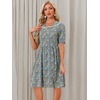 image:imageAllegra K Womens Vintage Peter Pan Collar Flowy Midi Floral DressGrey Blue
