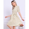 image:imageAllegra K Womens Vintage Peter Pan Collar Flowy Midi Floral DressLight Beige