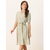 image:imageAllegra K Womens Vintage Peter Pan Collar Flowy Midi Floral DressLight Green
