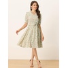 image:imageAllegra K Womens Vintage Peter Pan Collar Flowy Midi Floral DressLight Green