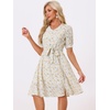image:imageAllegra K Womens Vintage Peter Pan Collar Flowy Midi Floral DressLight Yellow