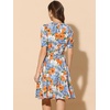 image:imageAllegra K Womens Vintage Peter Pan Collar Flowy Midi Floral DressOrange Blue