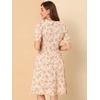 image:imageAllegra K Womens Vintage Peter Pan Collar Flowy Midi Floral DressPink