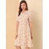 image:imageAllegra K Womens Vintage Peter Pan Collar Flowy Midi Floral DressPink