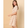 image:imageAllegra K Womens Vintage Peter Pan Collar Flowy Midi Floral DressPink