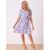image:imageAllegra K Womens Vintage Peter Pan Collar Flowy Midi Floral DressPurple