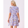 image:imageAllegra K Womens Vintage Peter Pan Collar Flowy Midi Floral DressPurple