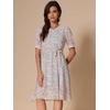 image:imageAllegra K Womens Vintage Peter Pan Collar Flowy Midi Floral DressRetro Light Blue