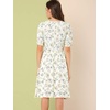 image:imageAllegra K Womens Vintage Peter Pan Collar Flowy Midi Floral DressWhite