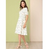 image:imageAllegra K Womens Vintage Peter Pan Collar Flowy Midi Floral DressWhite