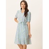 image:imageAllegra K Womens Vintage Peter Pan Collar Flowy Midi Floral DressWhite Floral